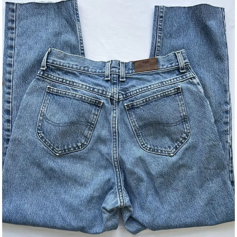 Vintage 80s‎ 90s Lee Jeans High Waist Tapered Mom USA Made Women 8 27x27